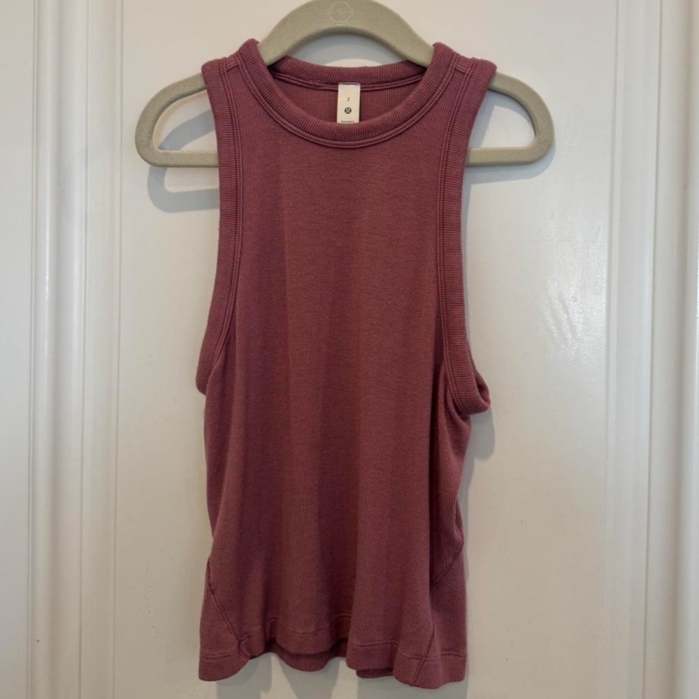 Lululemon Ribbed Pink Tank Top - Picture 2 of 2